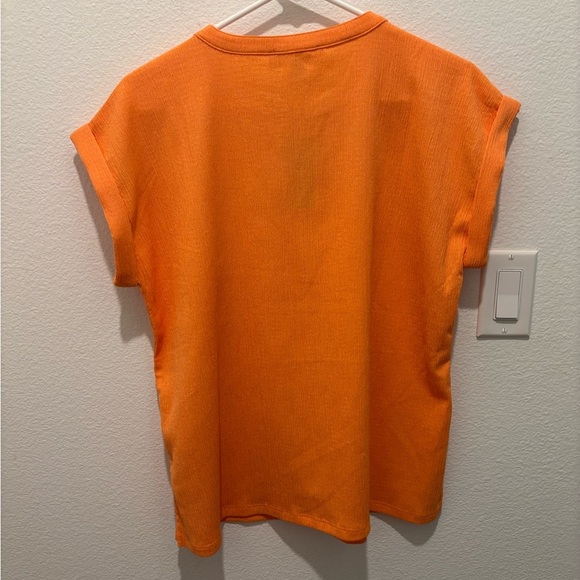 Michael Kors Orange Short Sleeve Top Size Medium - Picture 6 of 6